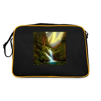 Wasserfall - Retro Tasche - Schwarz/Gold - Hinten