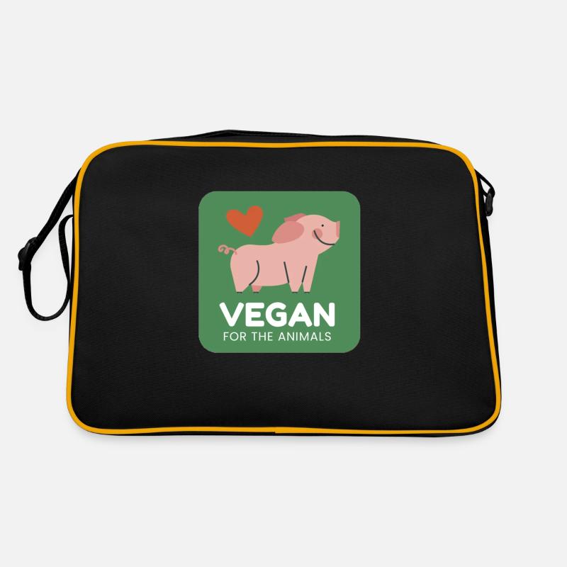 Vegan for animals - Retro Bag - black/gold