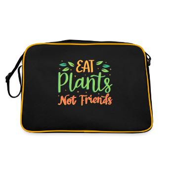 Mangez des plantes, pas des amis - Sac Retro - noir/or - Dos