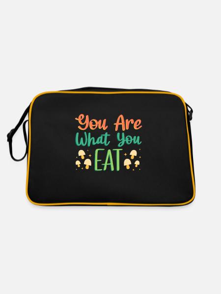 vous êtes ce que vous mangez végétalien - Sac Retro - noir/or - Dos