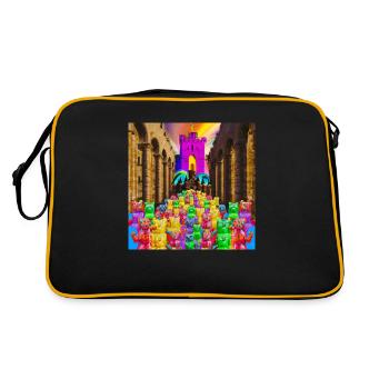 Haribbo Castle Gummibären Burg - Retro Tasche - Schwarz/Gold - Hinten