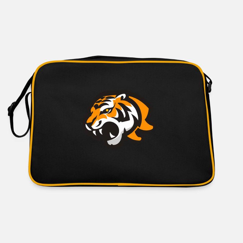 Brüllender Tiger - Retro Tasche - Schwarz/Gold