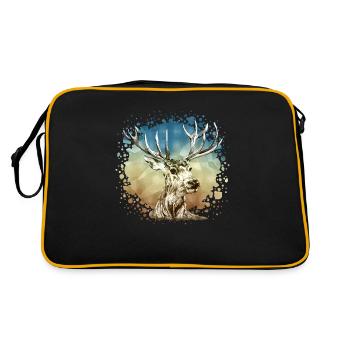 Hirsch - Retro Tasche - Schwarz/Gold - Hinten