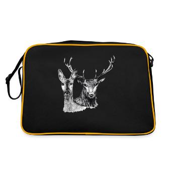 Cerfs et biche - Sac Retro - noir/or - Dos