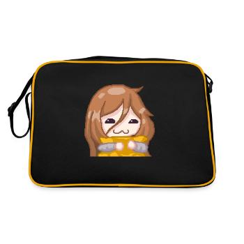 PillowG1rl Emote mit orangenem Kissen - Retro Tasche - Schwarz/Gold - Hinten