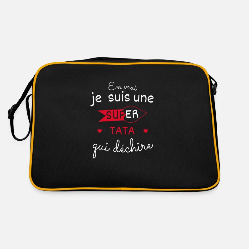 Super Tata qui Déchire - Sac Retro - noir/or