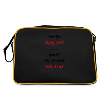 ALWAYS ENJOY LIFE - Retro Bag - black/gold - Back