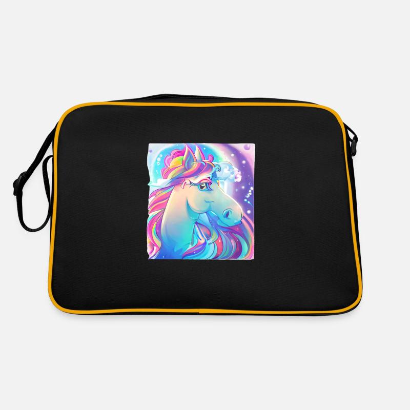 Einhorn Mädchen Fabeltier Einhörner Unicorn Retro Tasche