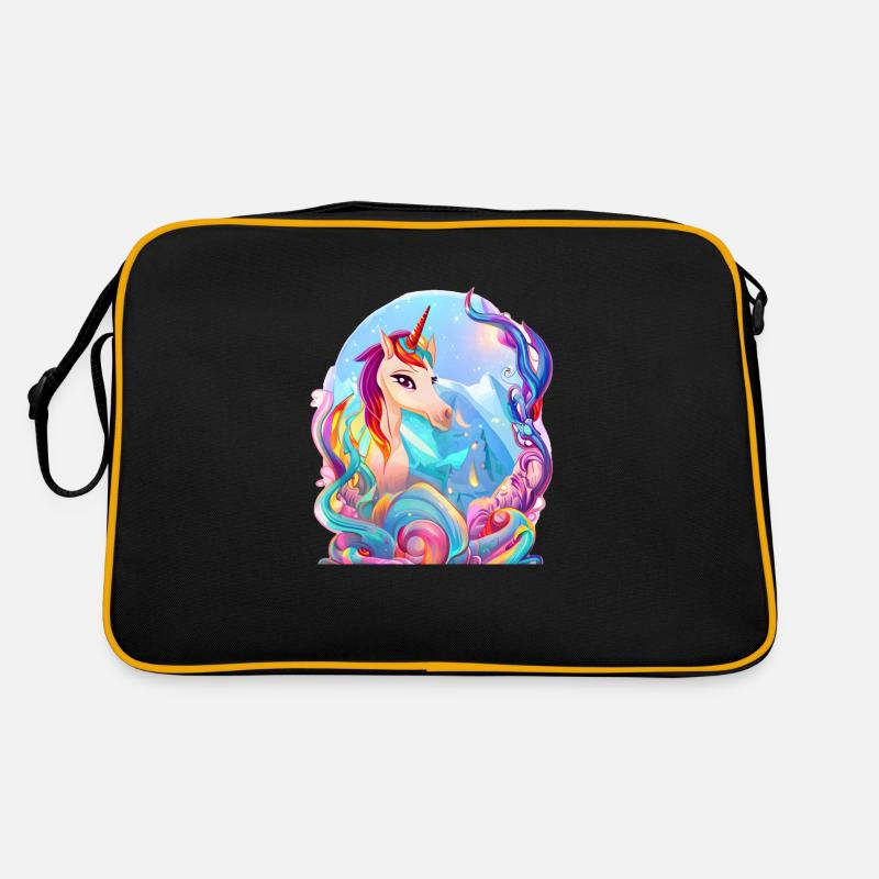 Unicorn Fabeltier Mädchen Einhorn Einhörner Retro Tasche