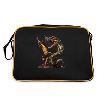 Serpent dangereusement cool avec de la bière - Sac Retro - noir/or - Dos