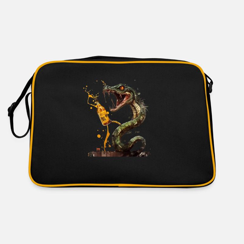 Dangerously cool snake with beer Retro Bag