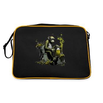 Chimpanzees in front of the brewing kettle, special brow - Retro Bag - black/gold - Back