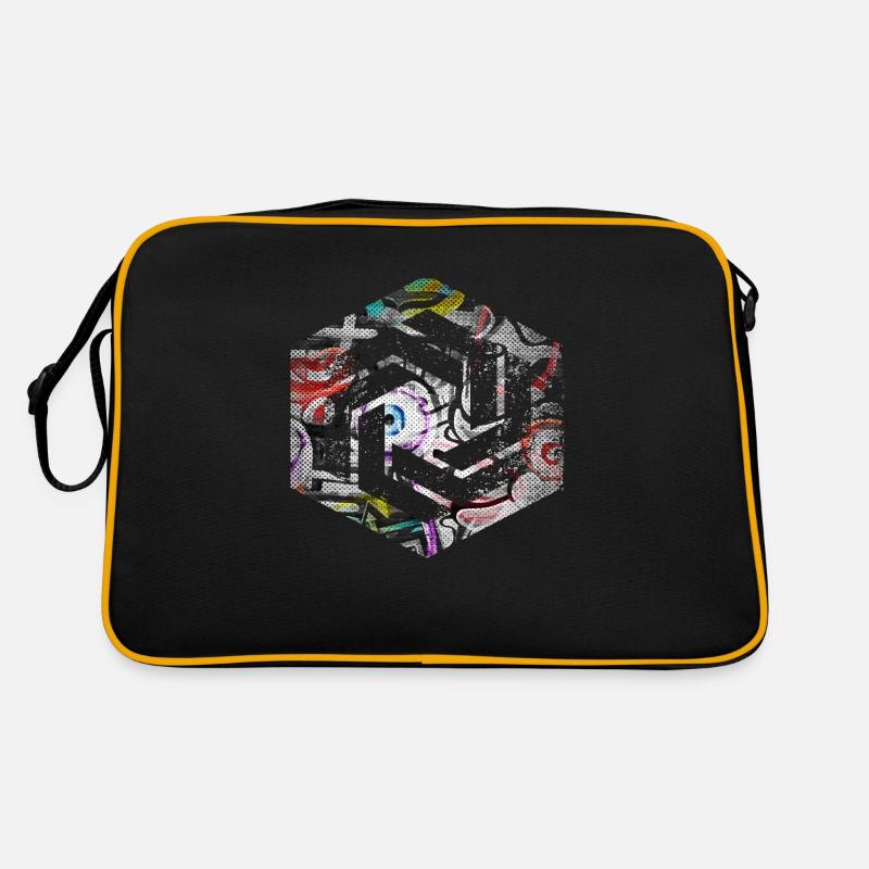 hexagon programming programmer coding geometric Retro Bag
