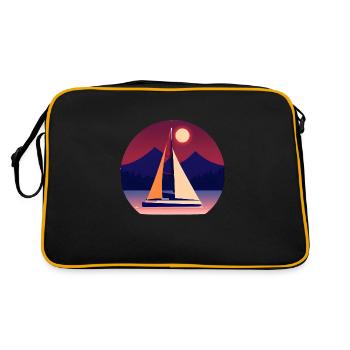 Sailing Sailing Ship Sailing Sailing Sailing Boat - Retro Bag - black/gold - Back