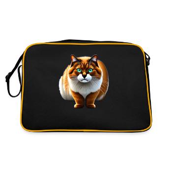 Chat poilu aux yeux profonds - Sac Retro - noir/or - Dos