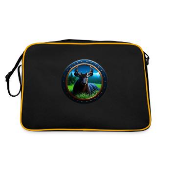 Deer in the Grass - Retro Bag - black/gold - Back