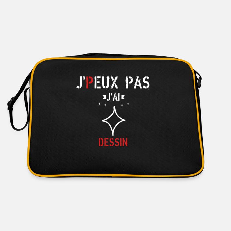 J peux pas j ai Dessin - Sac Retro - noir/or