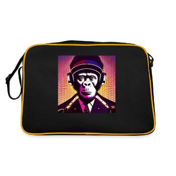 Affen-Präsident - Retro Tasche - Schwarz/Gold - Hinten