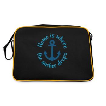 Home is Where the Anchor Drops - Retro Tasche - Schwarz/Gold - Hinten