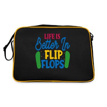 La vie est meilleure à Flip Flops - Sac Retro - noir/or - Dos