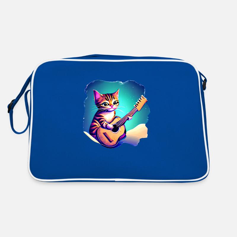 Le chat joue à la guitare chaton Propriétaire de chat Sac Retro