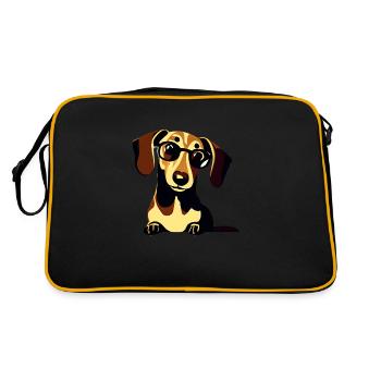 Chiens teckel Propriétaire de chien Teckel Propriétaire de chien - Sac Retro - noir/or - Dos