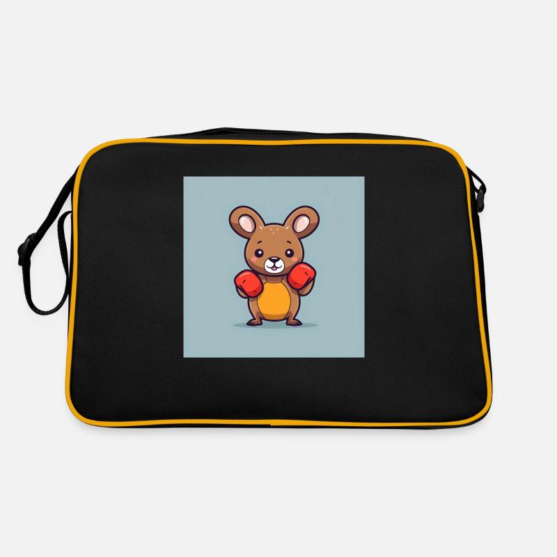 Cute kangaroo with box gloves Retro Bag