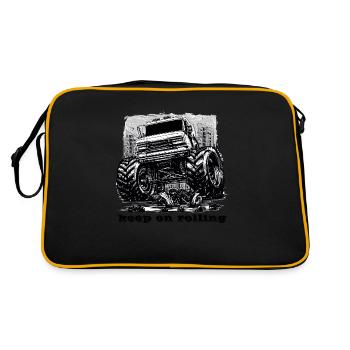 Monstertruck keep on rolling - Retro Tasche - Schwarz/Gold - Hinten
