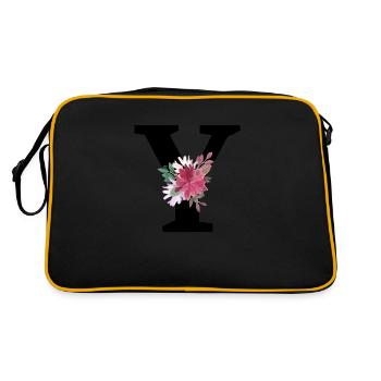 Lettre y floral - Sac Retro - noir/or - Dos
