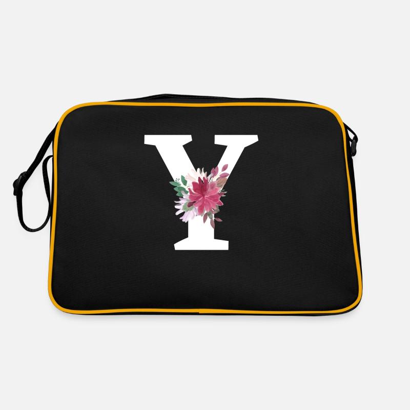 Buchstabe und Blumen Retro Tasche