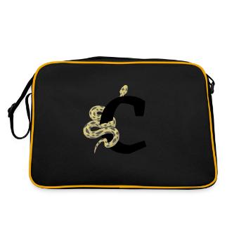 Letter c snake - Retro Bag - black/gold - Back