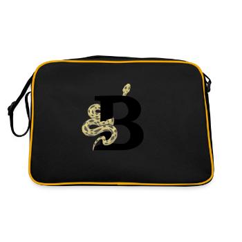 Letter b snake - Retro Bag - black/gold - Back