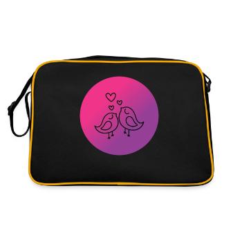 Love birds - Retro Bag - black/gold - Back