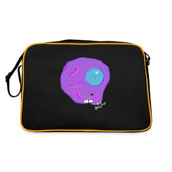 Oeuf bleu violet frit de Mari v.dosmoscas - Sac Retro - noir/or - Dos