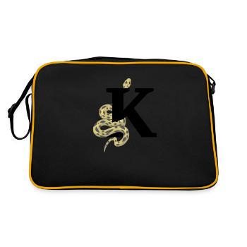 Letter k snake - Retro Bag - black/gold - Back