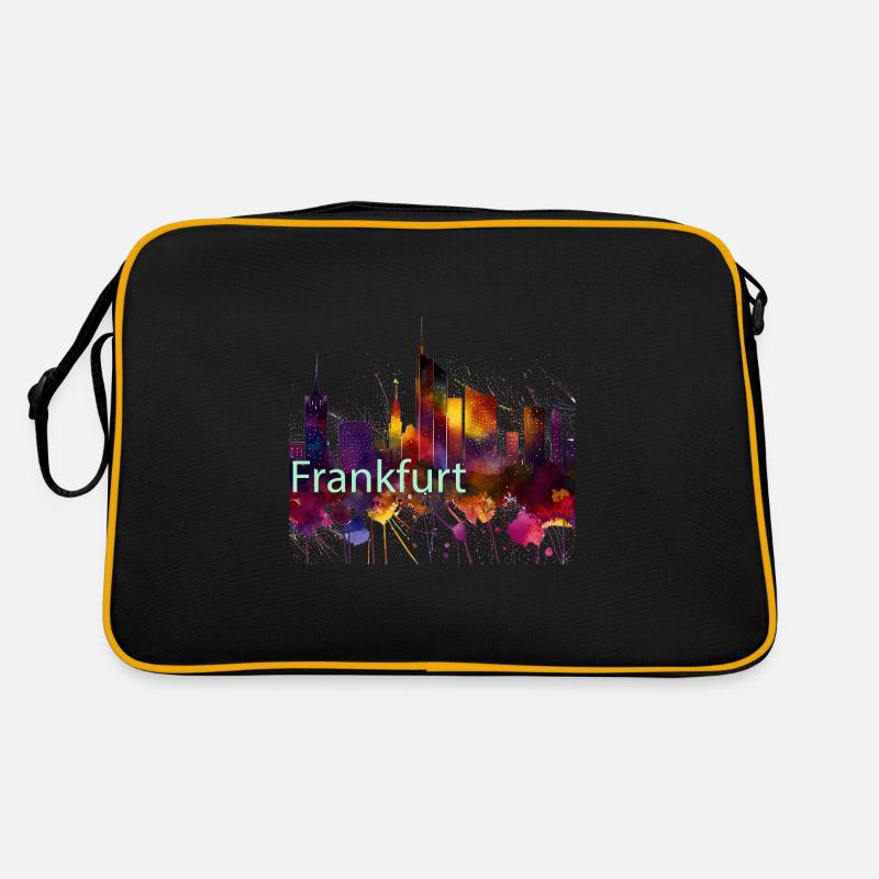 frankfurt skyline - Retro Tasche - Schwarz/Gold
