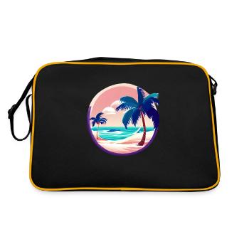 Summer Palm Tree Palm Palm Holiday Sun Gift - Retro Bag - black/gold - Back