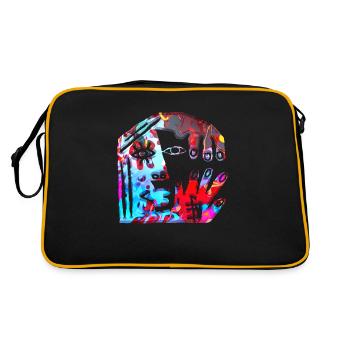 Illusion d’optique art psychédélique rétro formes sexe - Sac Retro - noir/or - Dos