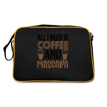 Tout ce dont j’ai besoin, c’est de café et de mascara - Sac Retro - noir/or - Dos
