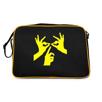 Illusion d’optique art psychédélique rétro formes sexe - Sac Retro - noir/or - Dos