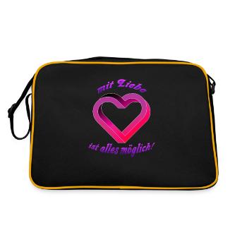 The impossible Heart - Retro Tasche - Schwarz/Gold - Hinten