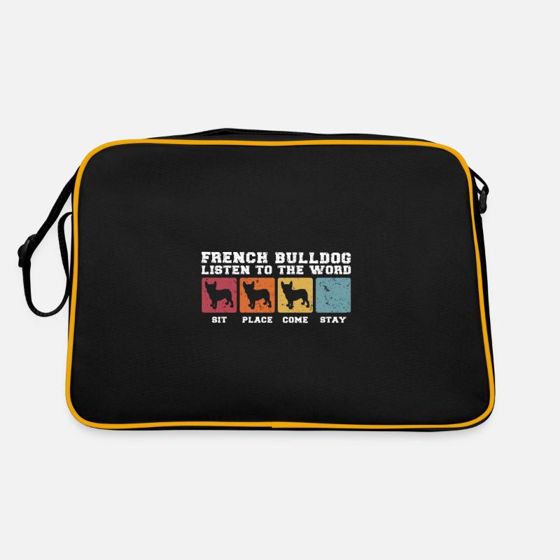 Les bouledogues français écoutent sur parole Sac Retro