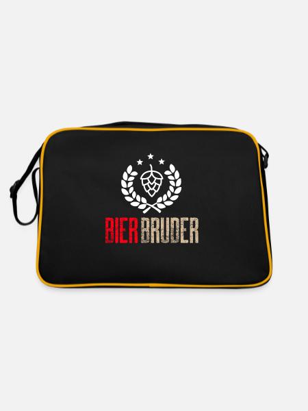 Bierbruder Design - Retro Tasche - Schwarz/Gold