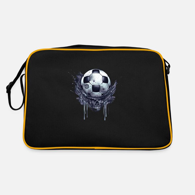 Fußball Skelett - Retro Tasche - Schwarz/Gold