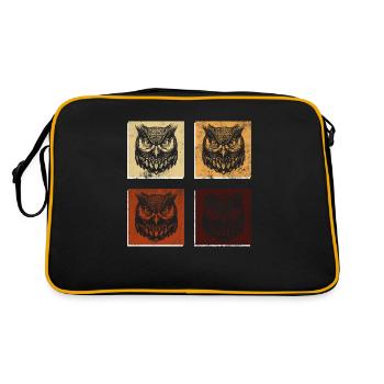 Chouettes mignonnes, nature, art, animaux de la - Sac Retro - noir/or - Dos