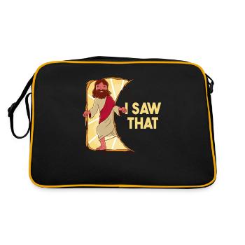Jesus Meme I saw that sarcasm - Retro Bag - black/gold - Back