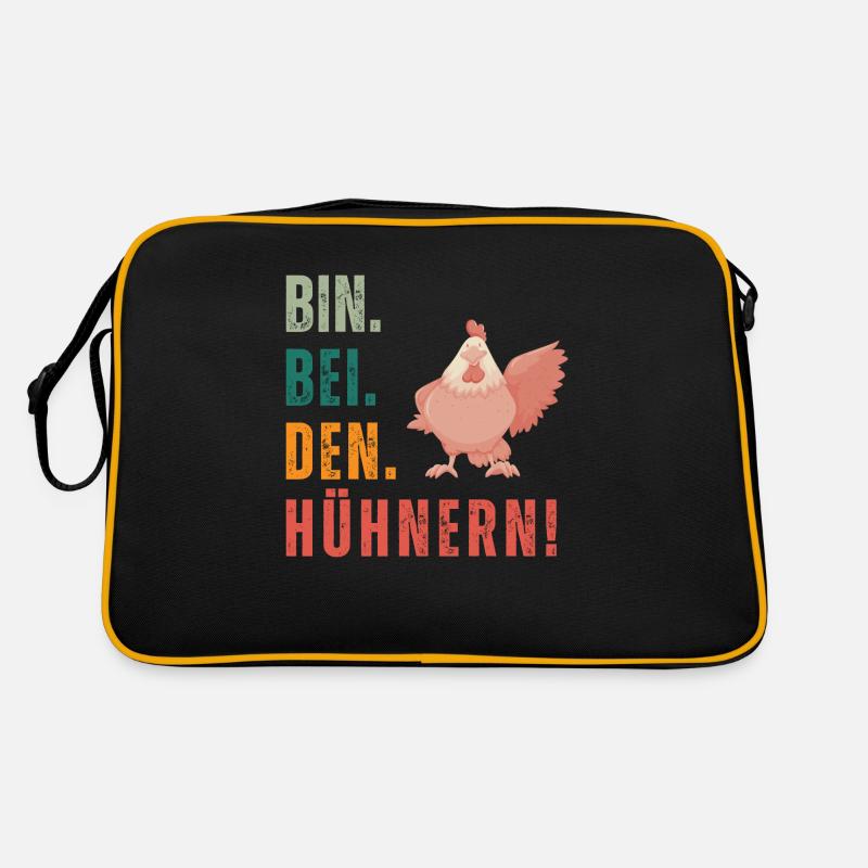Bin bei den Hühnern Retro Tasche