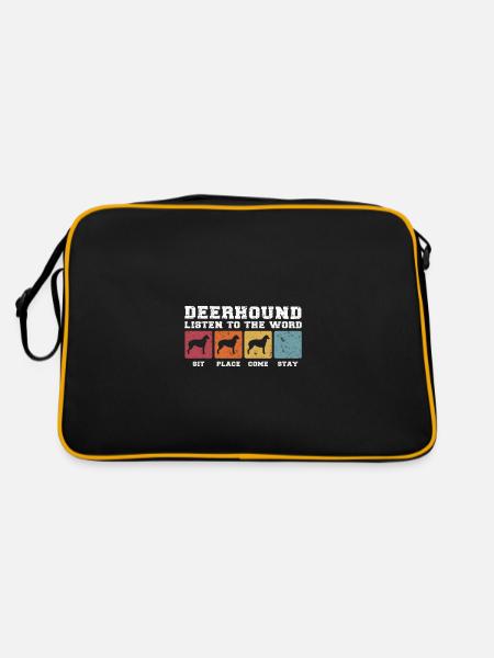 Deerhound listen to the word - Retro Bag - black/gold - Back