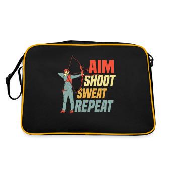 Aim Shoot Sweat Repeat Bow & Arrows Target Archery - Retro Tasche - Schwarz/Gold - Hinten