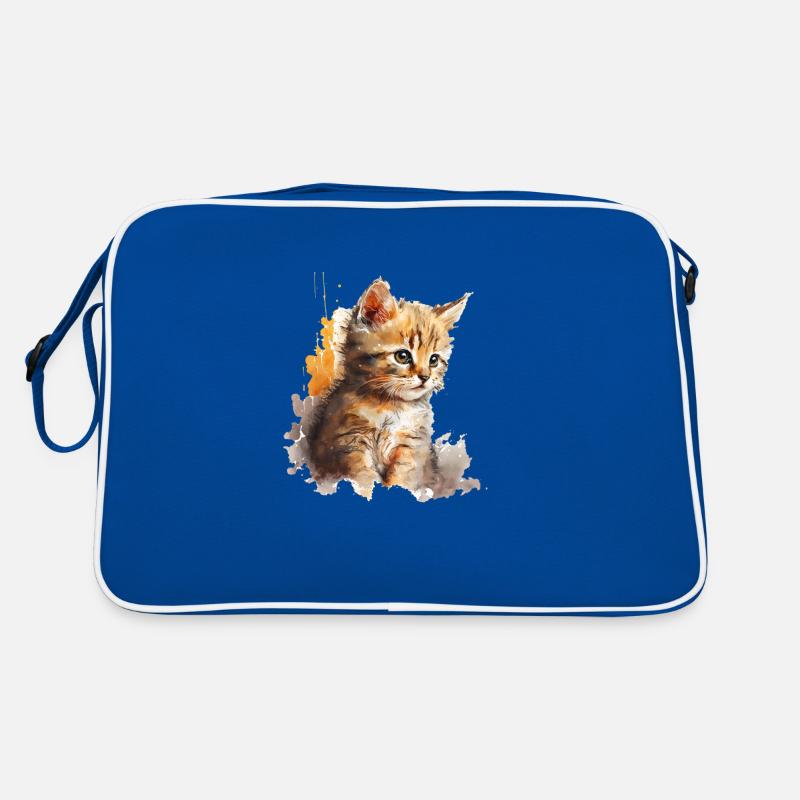 Chaton aquarelle Sac Retro